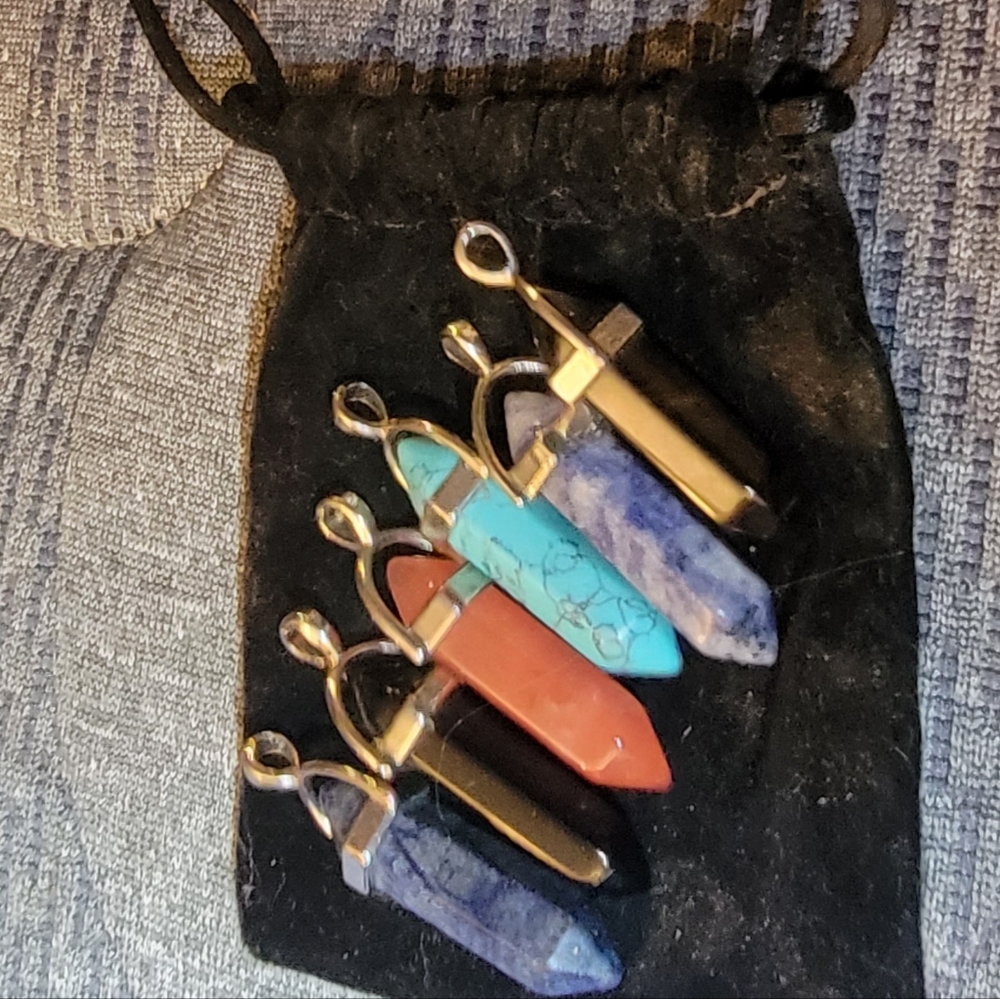6 Healing Crystal Pendalems or Necklaces